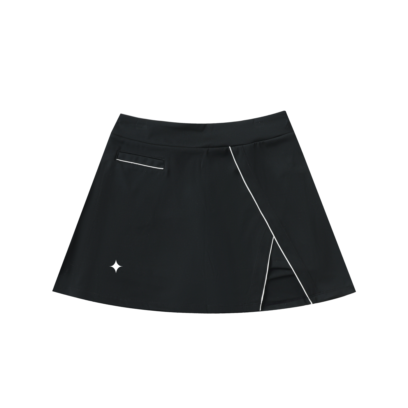 High-Waist Pocketed A-Line Skirt